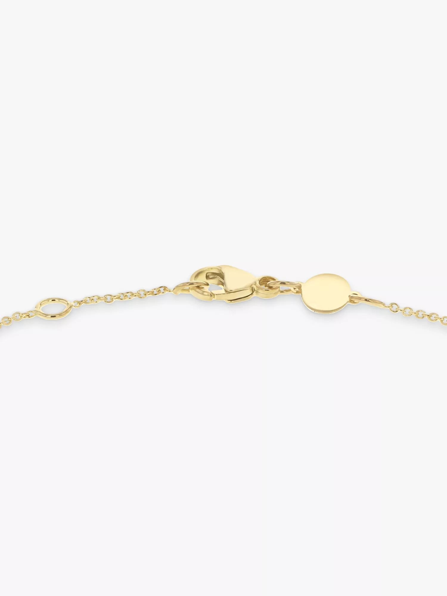 IBB 9ct gold disc initial bracelet, imported from the UK