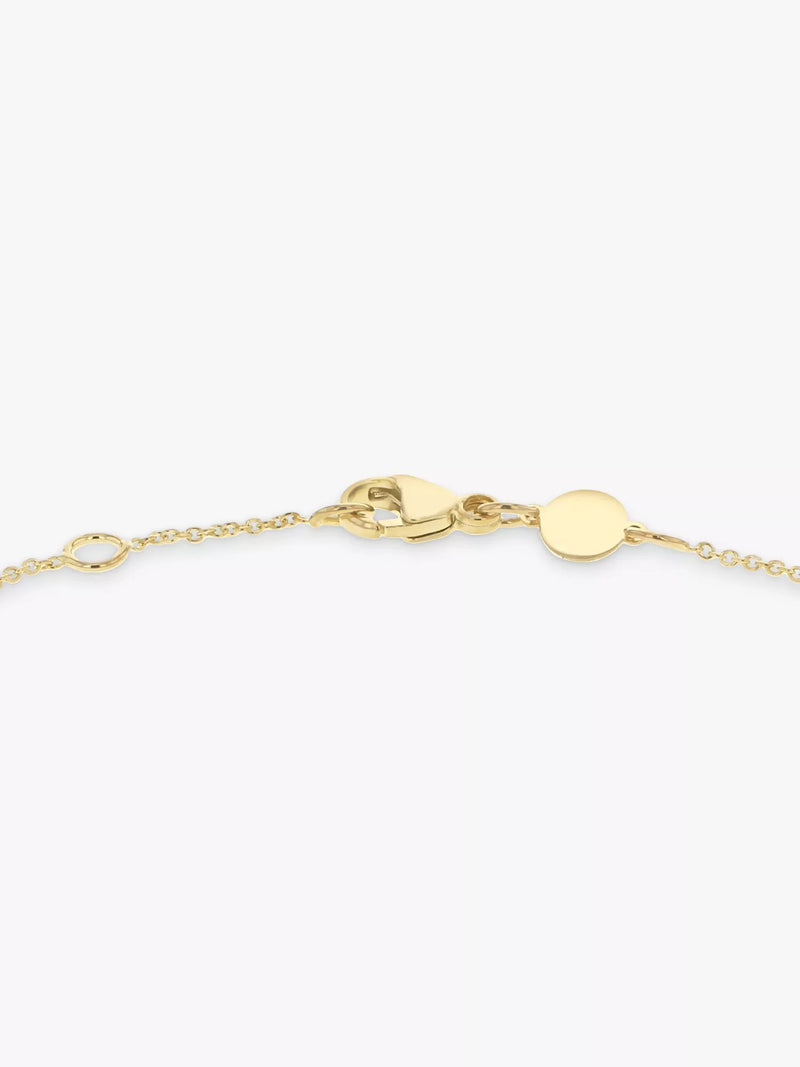 IBB 9ct gold disc initial bracelet, imported from the UK