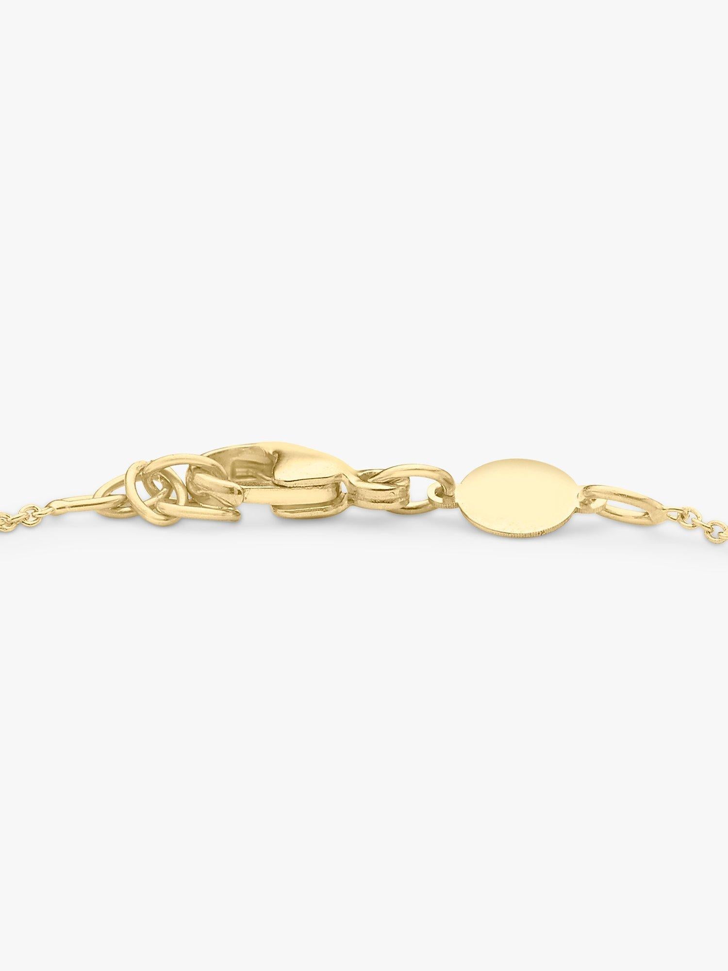 IBB personalised 9ct gold bar initial chain bracelet, UK version