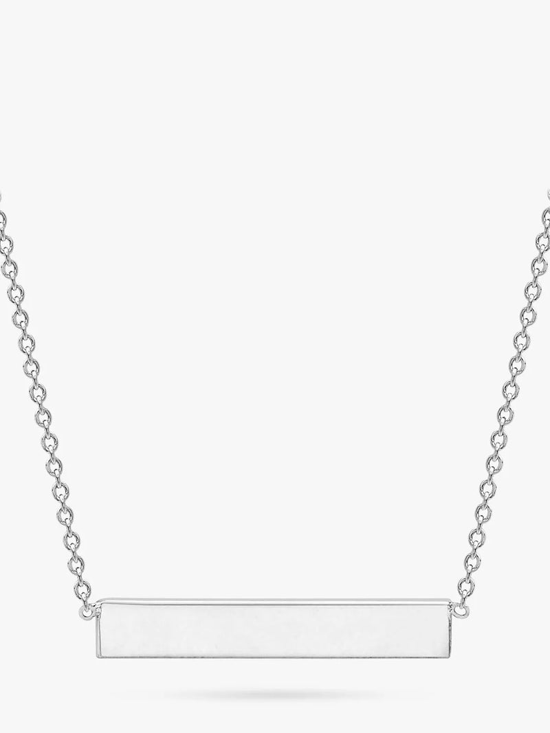 IBB Personalised 9ct Gold Rose Gold Horizontal Bar Pendant Necklace