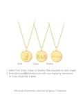IBB 9ct gold disc initial pendant necklace 46cm, UK version