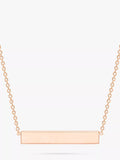 IBB personalised bar pendant necklace 9ct rose gold chain 41-43cm (British brand)