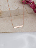 IBB personalised bar pendant necklace 9ct rose gold chain 41-43cm (British brand)