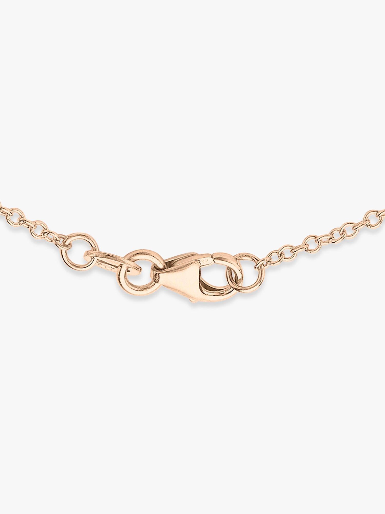IBB personalised bar pendant necklace 9ct rose gold chain 41-43cm (British brand)