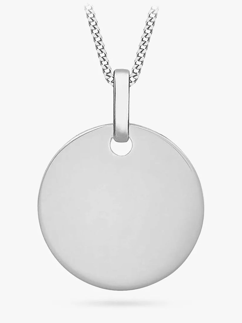 IBB Personalised 9ct Gold Disc Initial Pendant Necklace