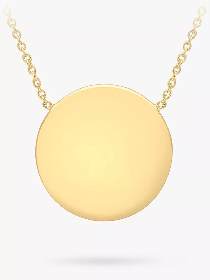 IBB Personalised Round Disc Pendant Necklace Sterling Silver 41-43cm