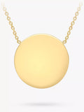 IBB Personalised Round Disc Pendant Necklace Sterling Silver 41-43cm