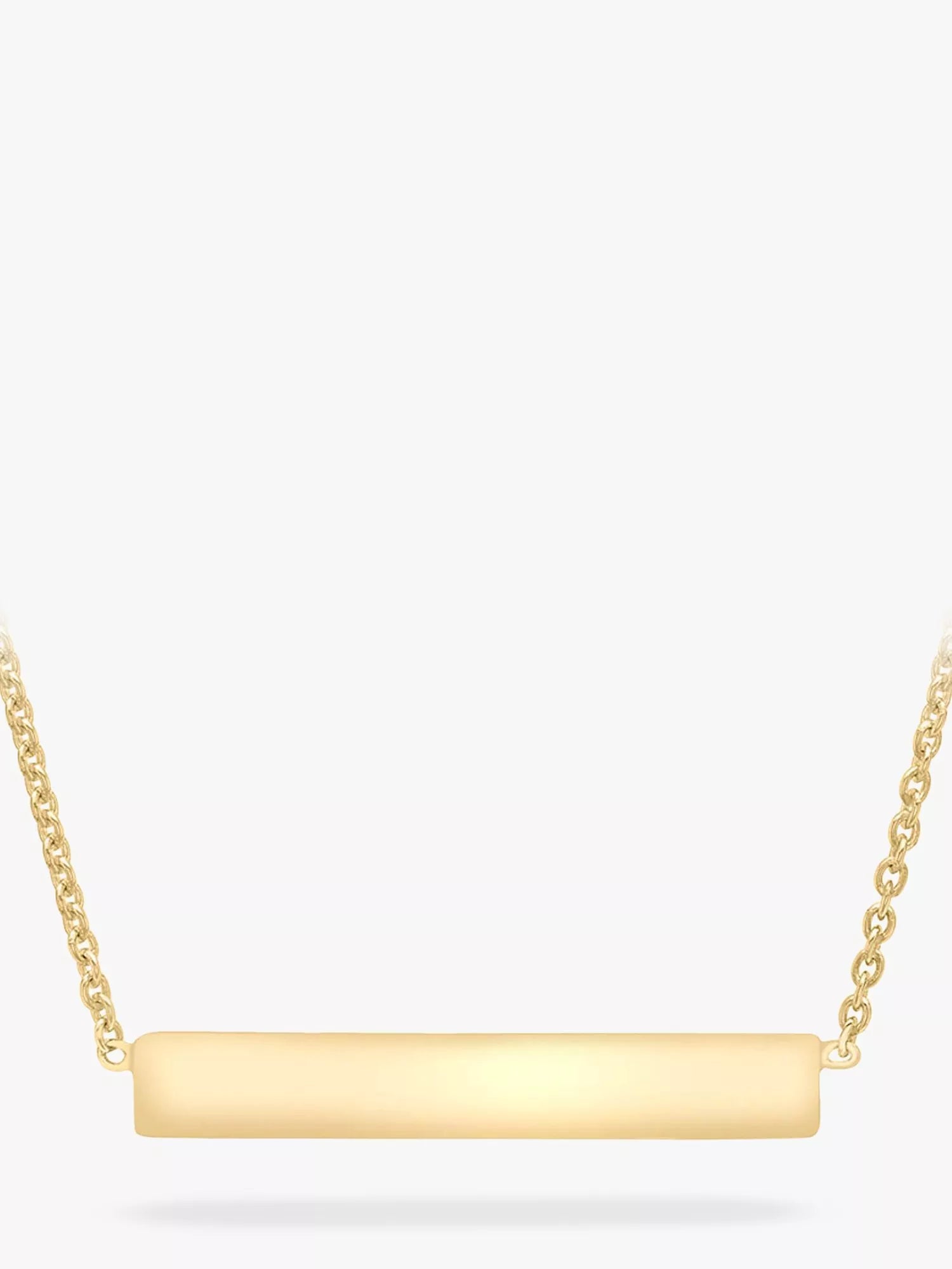 IBB Personalised Small Horizontal Bar Pendant Necklace