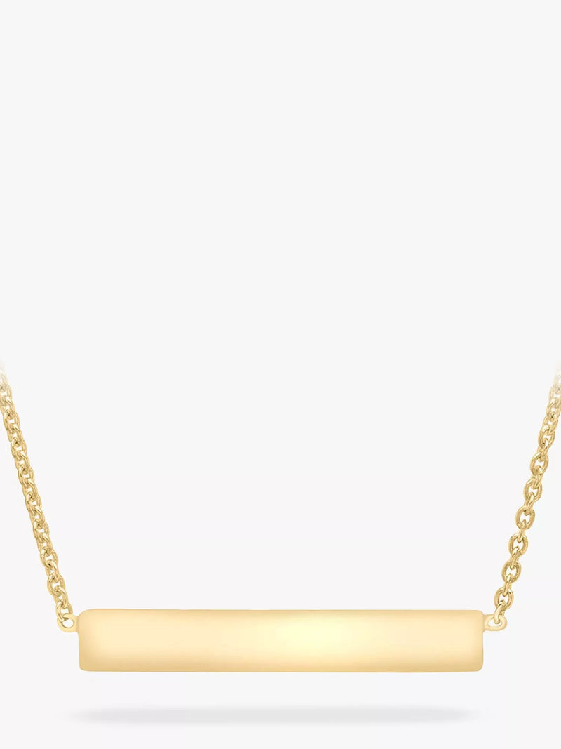 IBB Personalised Small Horizontal Bar Pendant Necklace