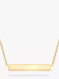 IBB Personalised Small Horizontal Bar Pendant Necklace