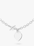 IBB personalised sterling silver heart link necklace 41cm - British product