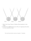 IBB personalised sterling silver disc pendant necklace, imported from the UK