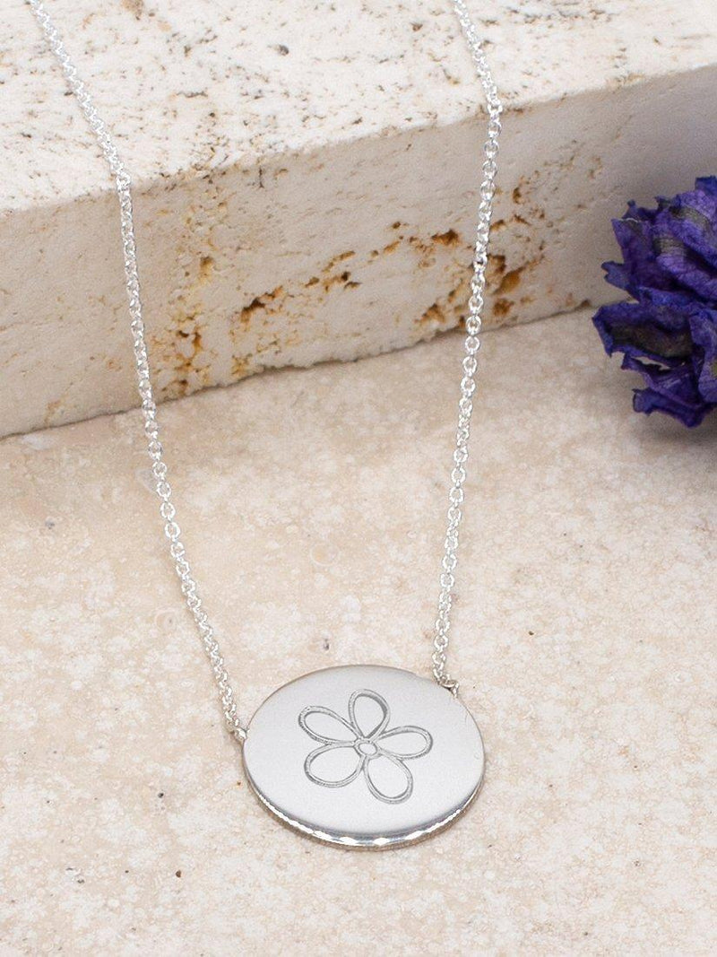 IBB personalised sterling silver disc pendant necklace, imported from the UK