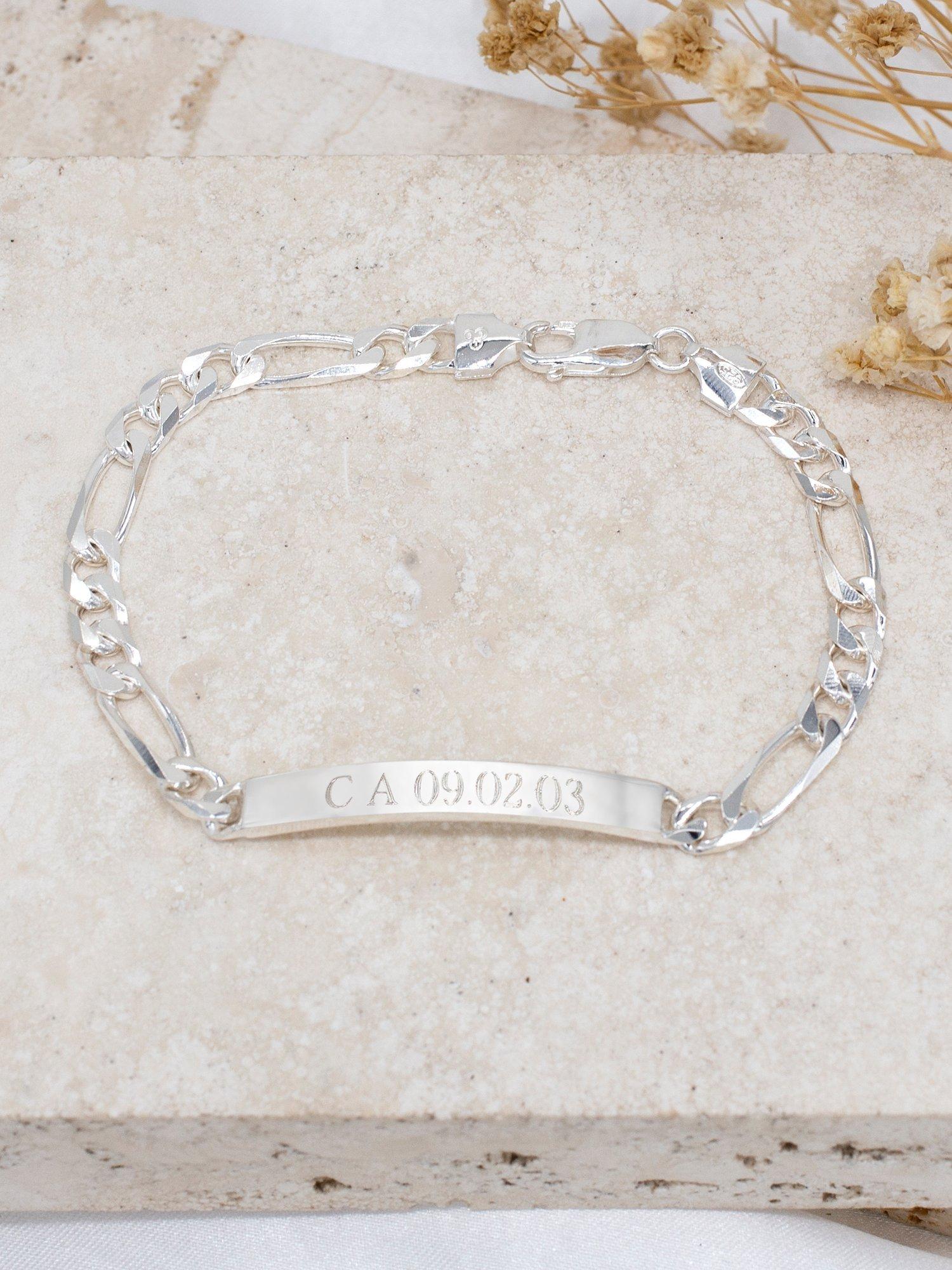 IBB bracelet personalised figaro chain 19cm - British product