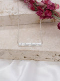 IBB personalised small horizontal bar initial pendant necklace in silver, UK version