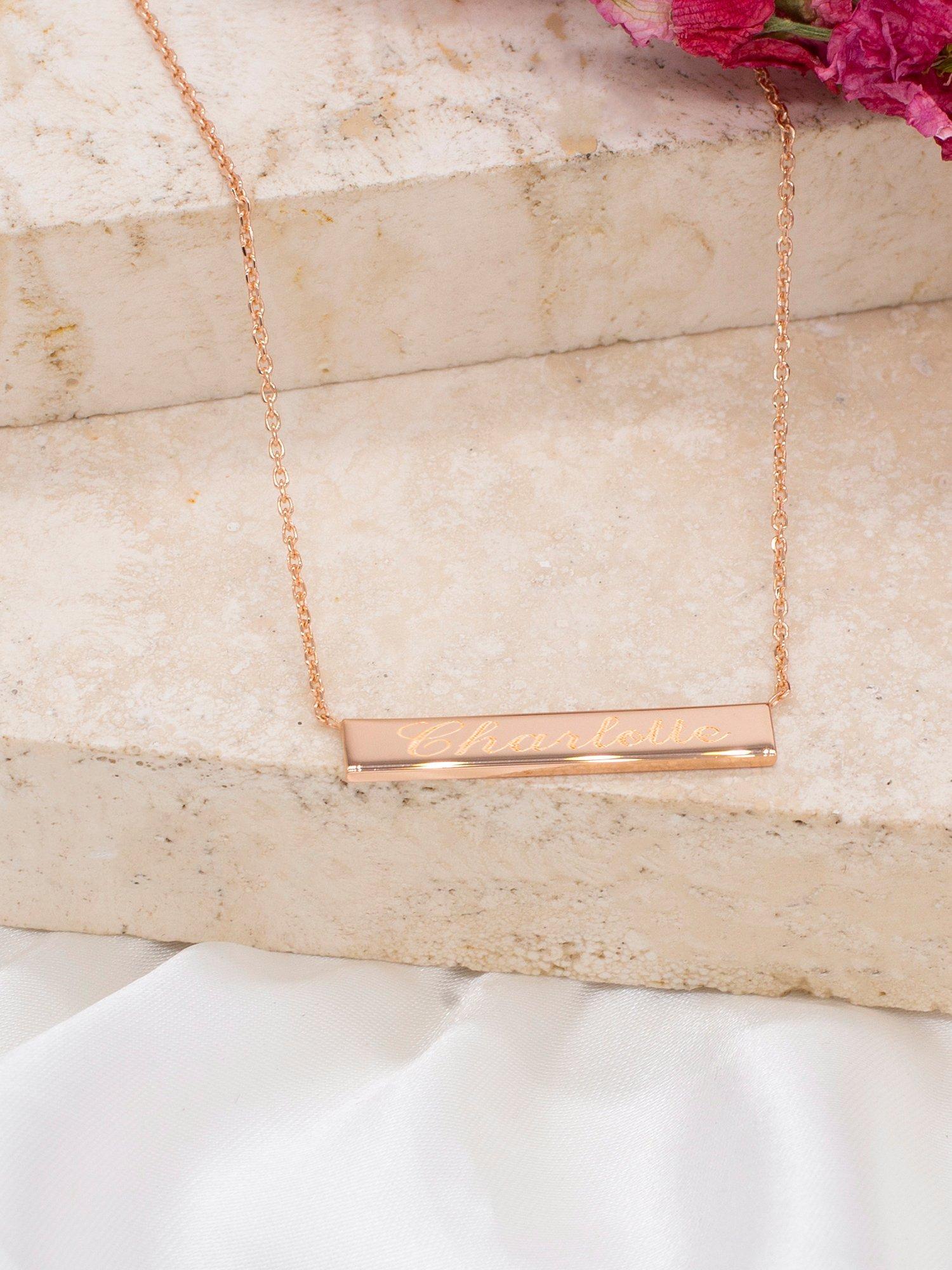 IBB personalised bar pendant necklace, imported from the UK