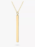 IBB Personalised Vertical Bar Initial Pendant Necklace