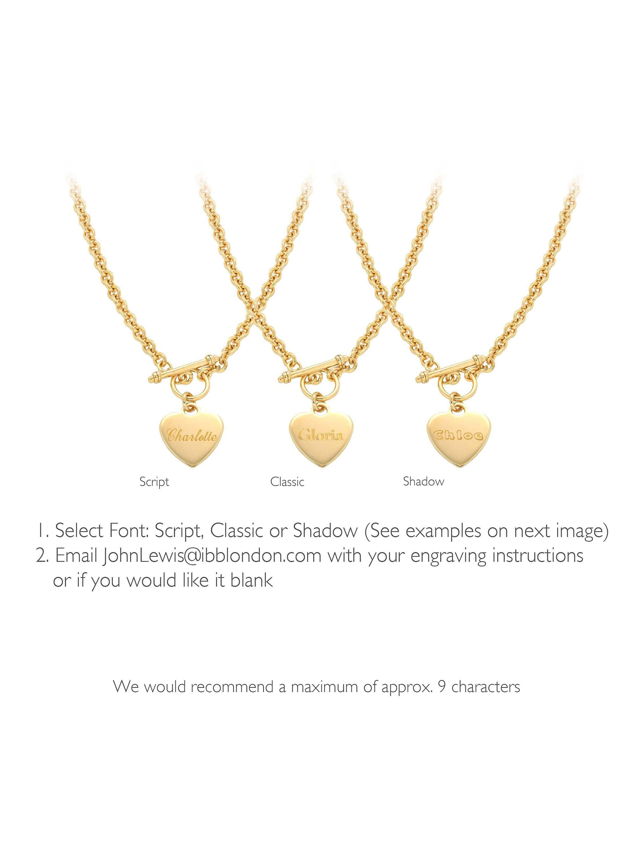 IBB personalised heart necklace gold plated sterling silver, imported from the UK