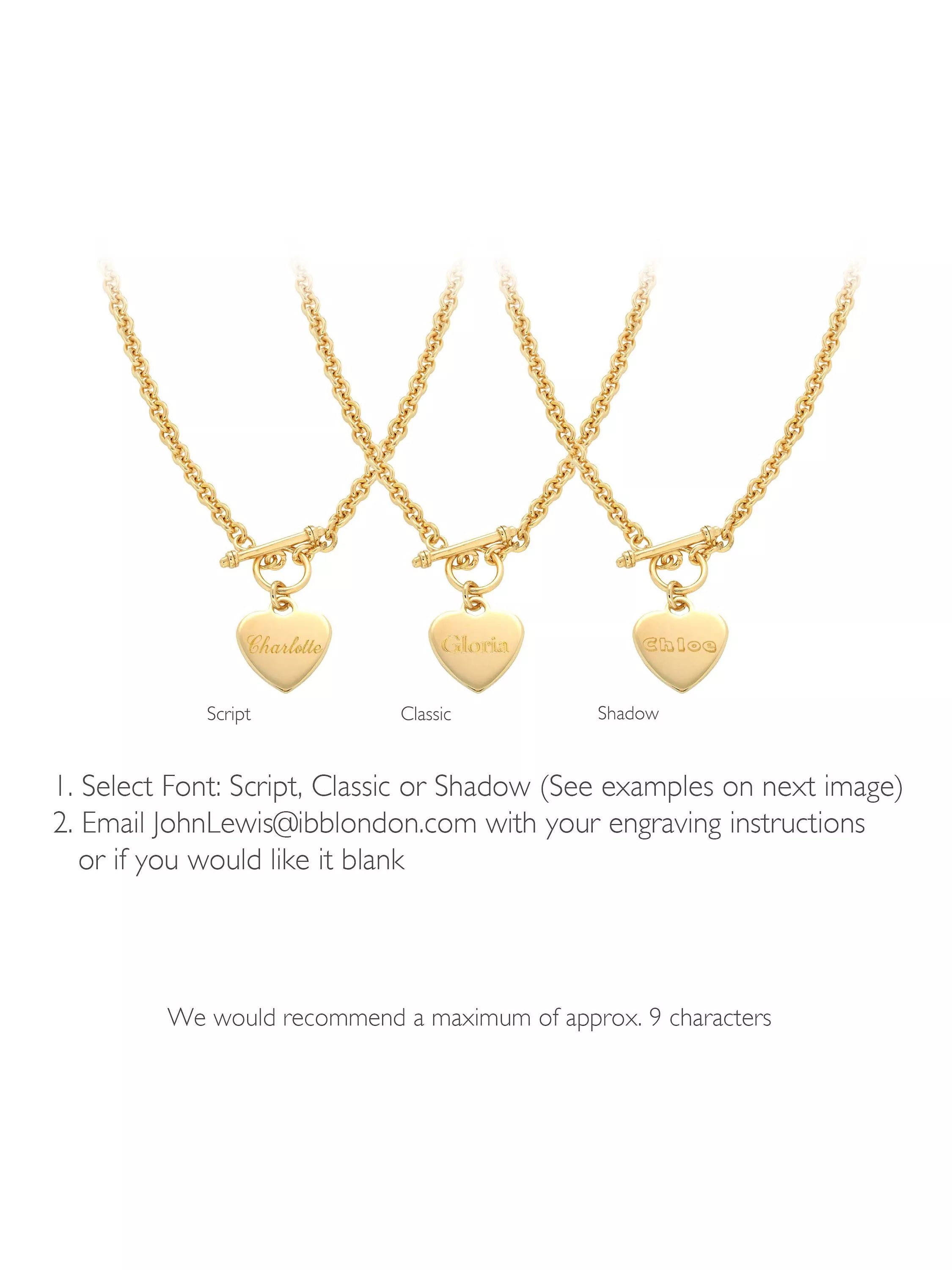 IBB personalised heart necklace gold plated sterling silver, imported from the UK