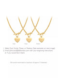 IBB personalised heart necklace gold plated sterling silver, imported from the UK