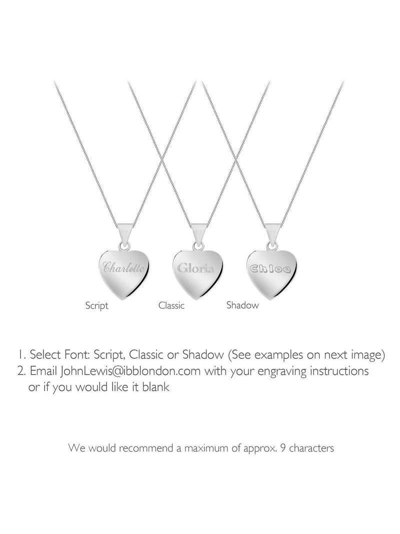 IBB personalised sterling silver heart necklace, UK version