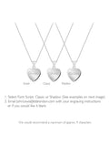 IBB personalised sterling silver heart necklace, UK version