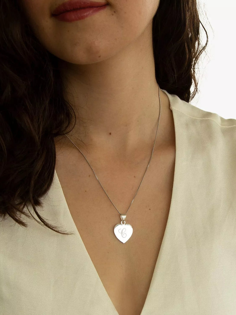 IBB personalised sterling silver heart necklace, UK version