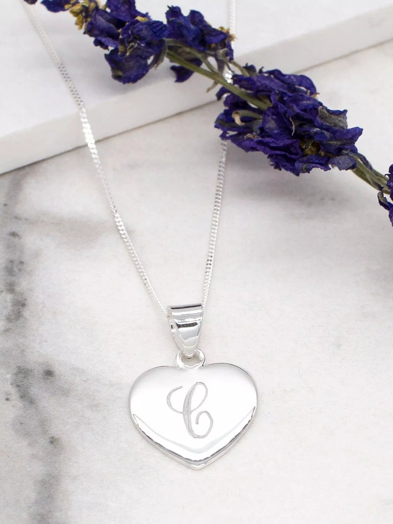 IBB personalised sterling silver heart necklace, UK version