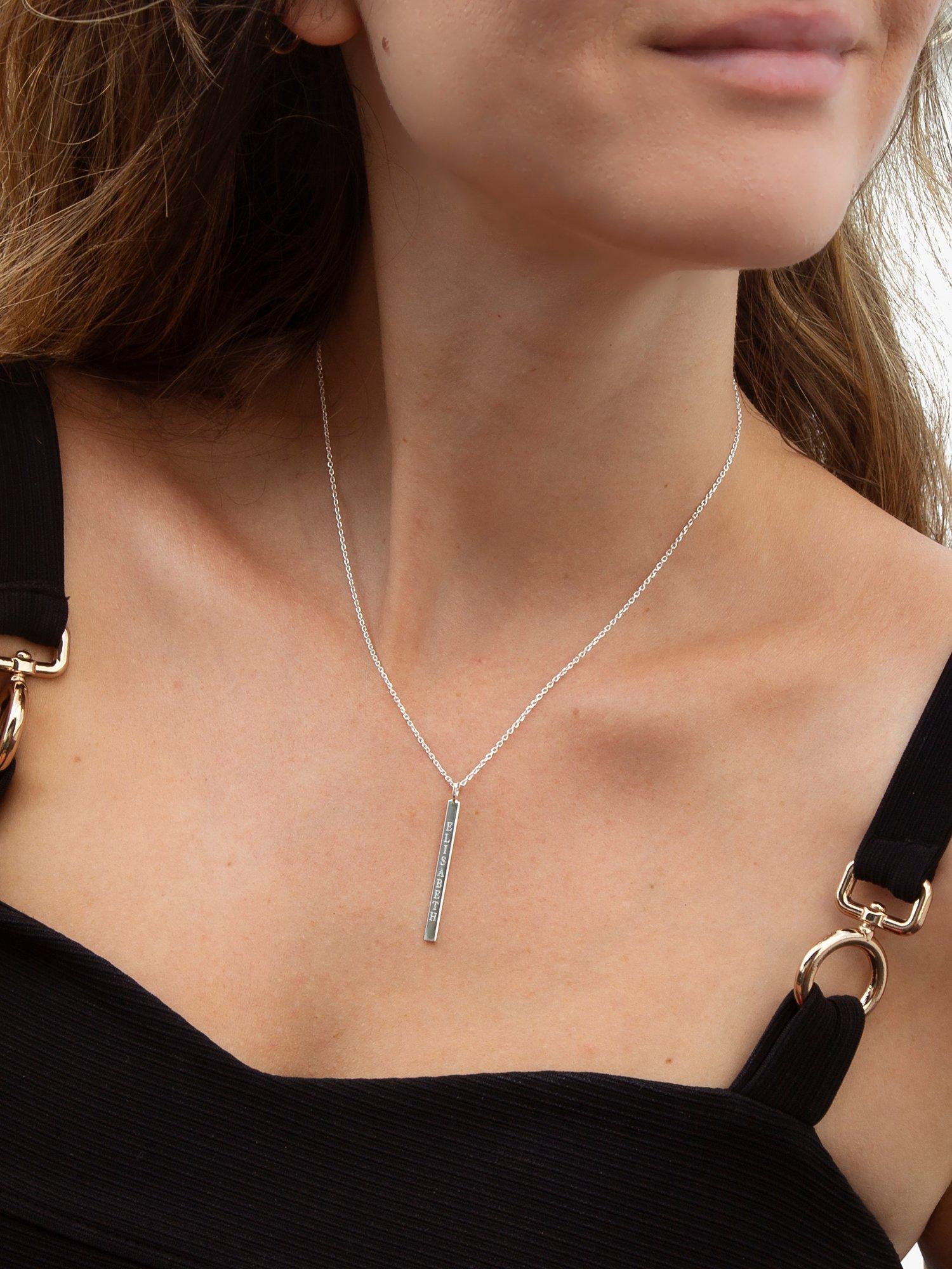 IBB sterling silver initial pendant necklace 43cm (British brand)