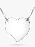 IBB sterling silver drawn heart necklace 43cm (British brand)