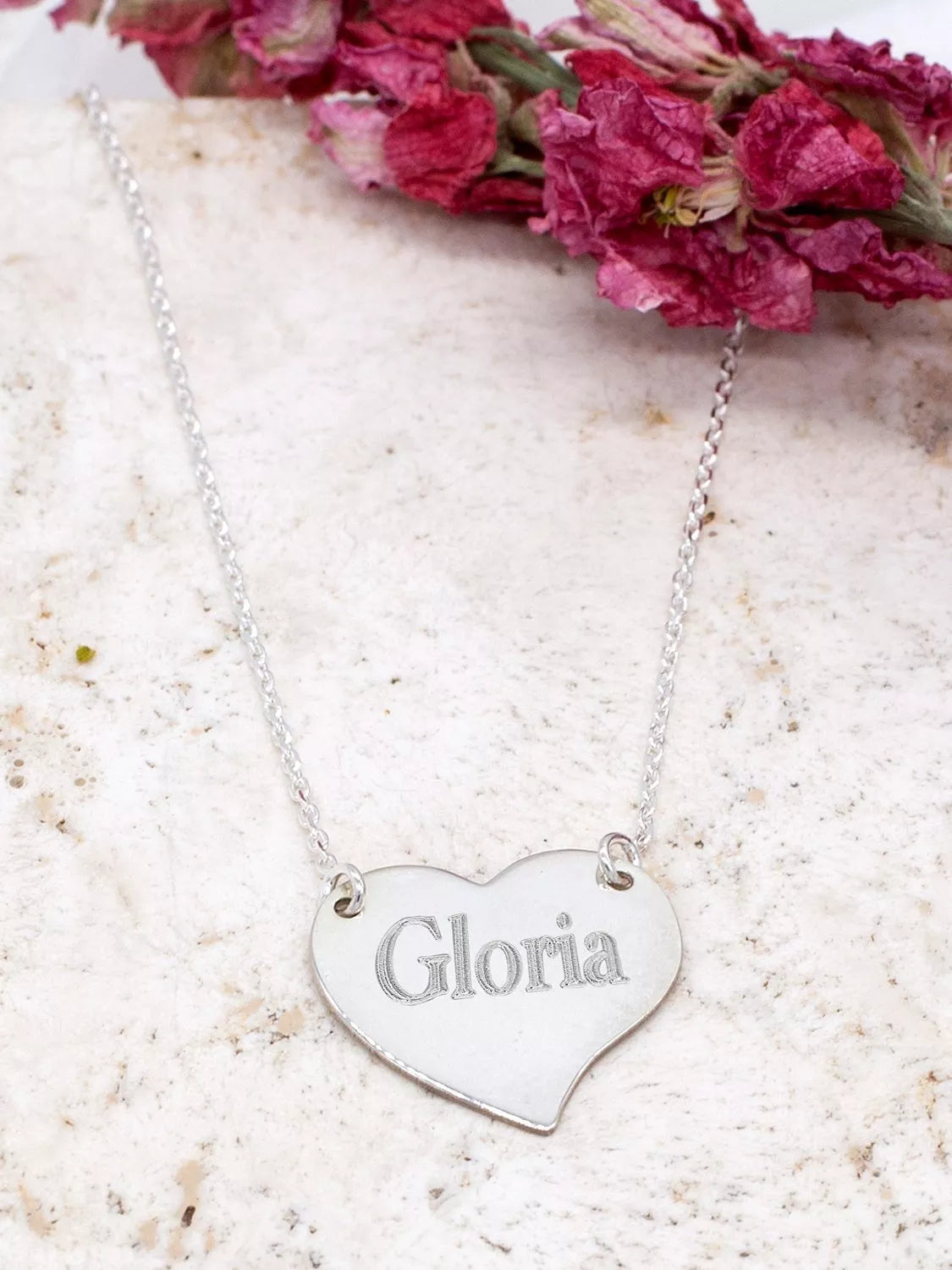 IBB sterling silver drawn heart necklace 43cm (British brand)