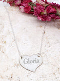 IBB sterling silver drawn heart necklace 43cm (British brand)