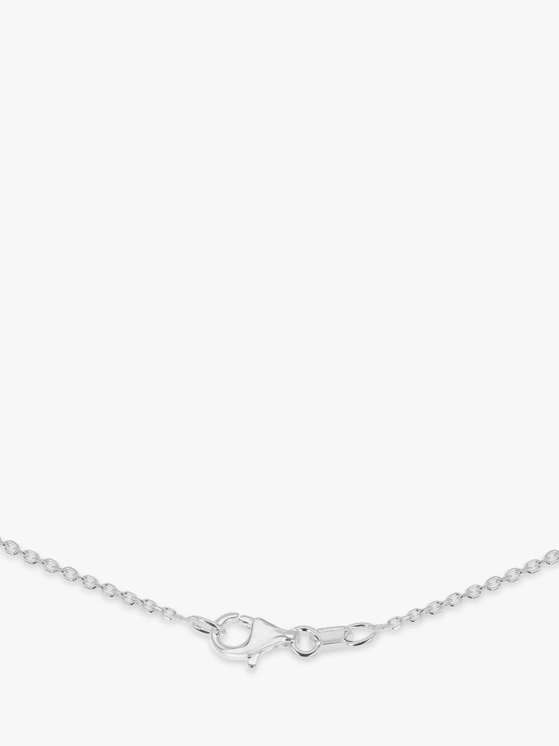 IBB sterling silver drawn heart necklace 43cm (British brand)