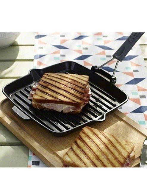 STAUB square grill pan 24cm black cast iron, imported from the UK