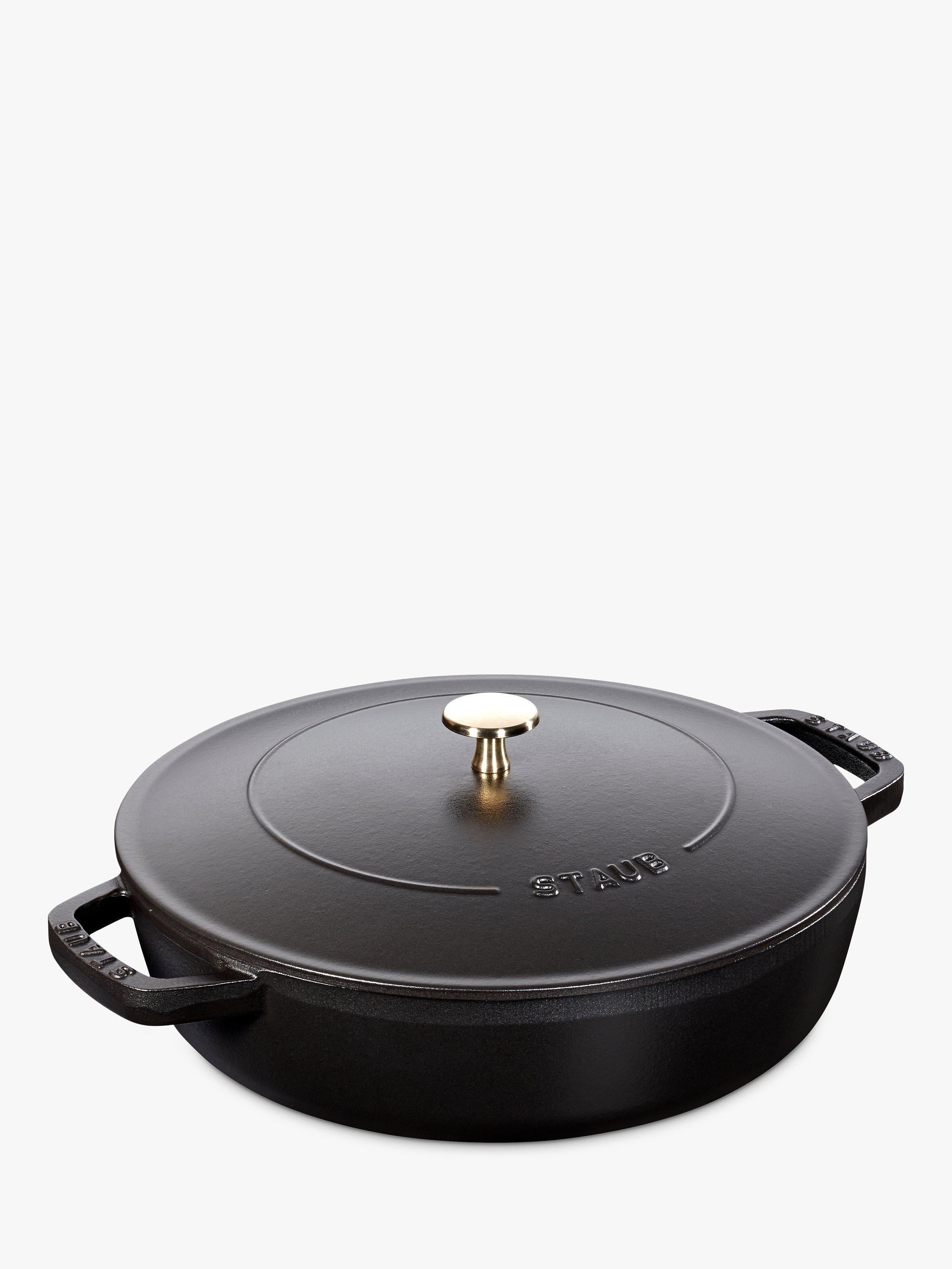 Staub round cast iron saute pan with Chistera lid 24cm (British brand)
