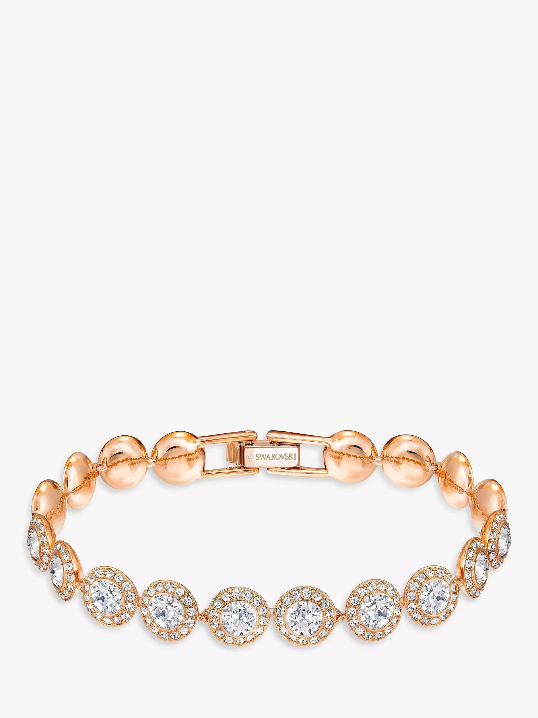 Swarovski Angelic round crystal bracelet rose gold 17cm - British product
