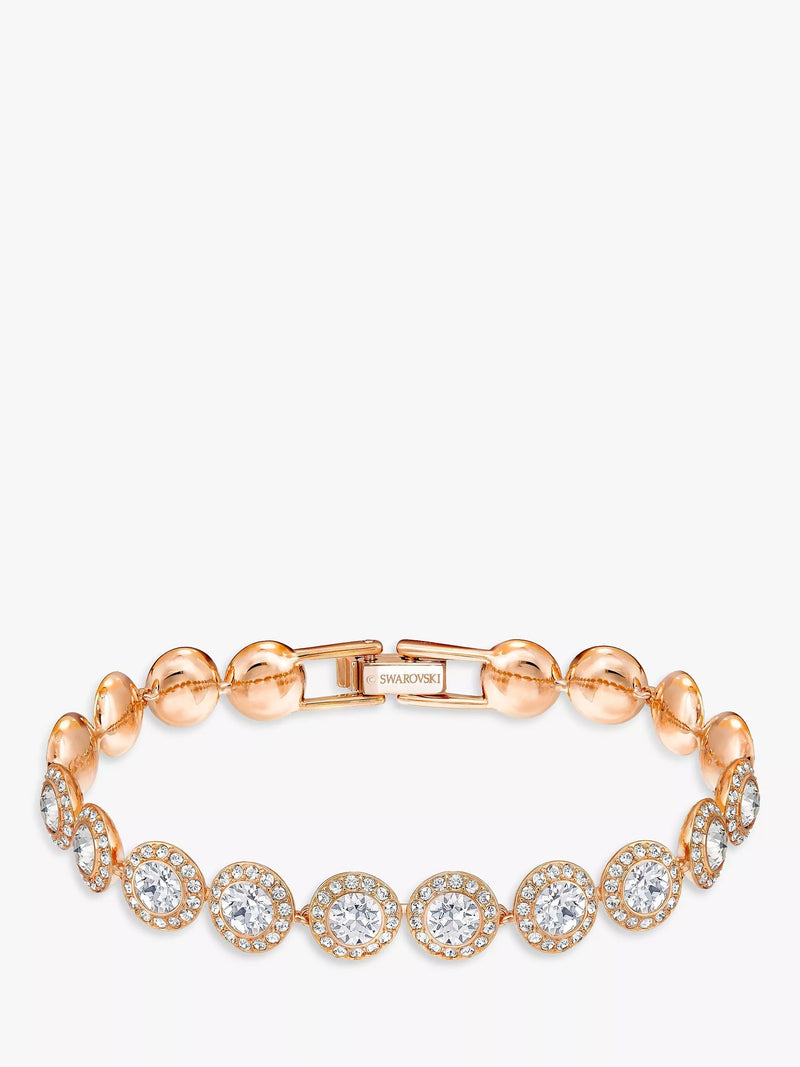 Swarovski Angelic round crystal bracelet rose gold 17cm - British product