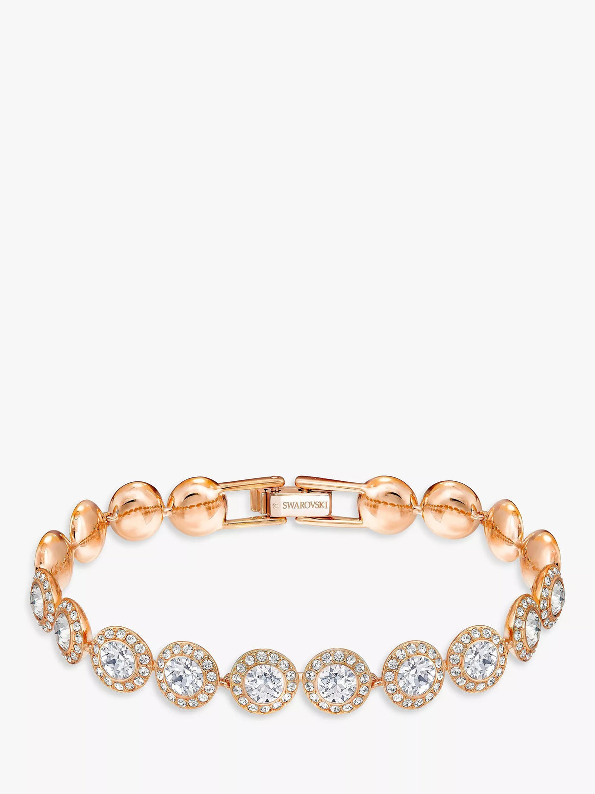 Swarovski Angelic round crystal bracelet rose gold 17cm - British product
