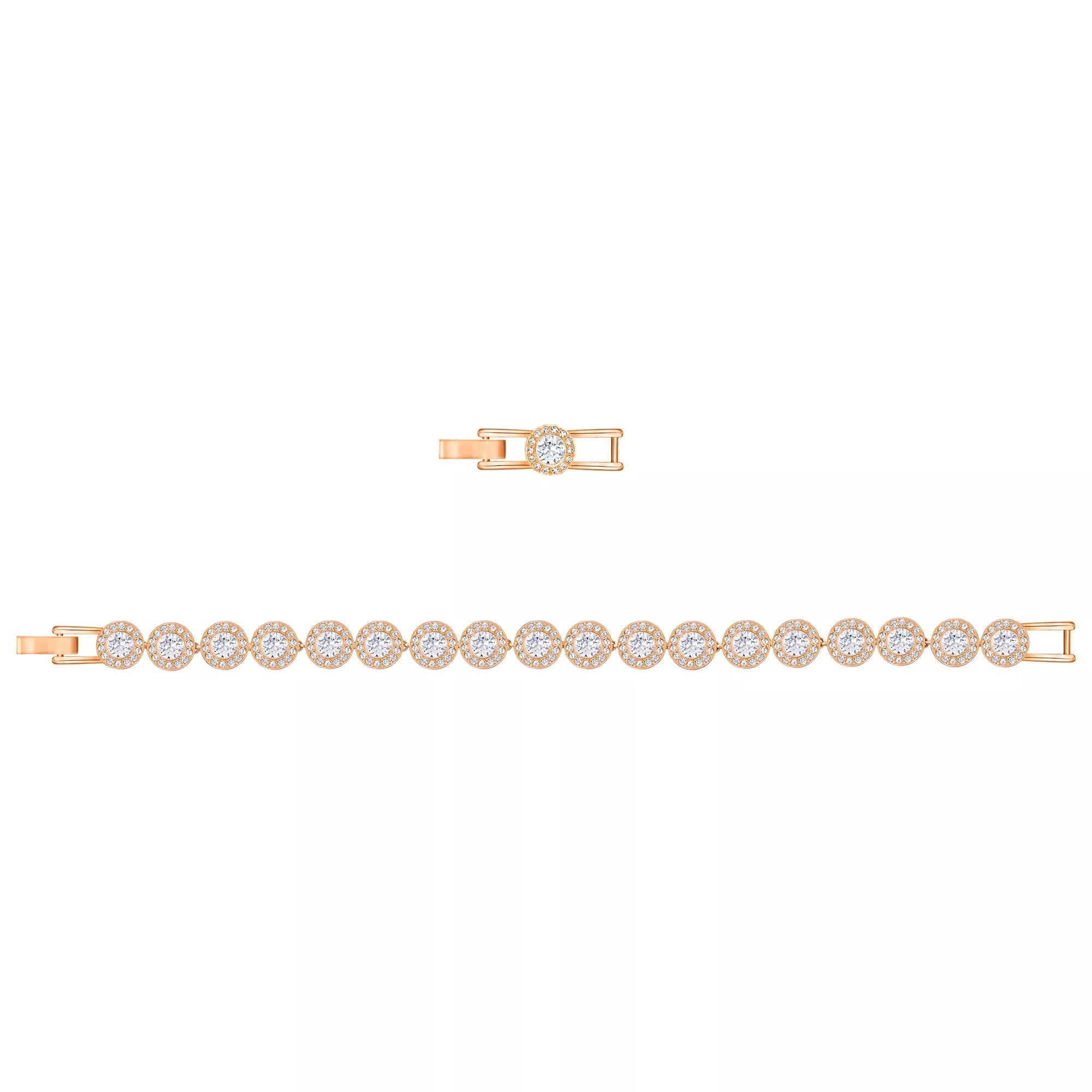 Swarovski Angelic round crystal bracelet rose gold 17cm - British product