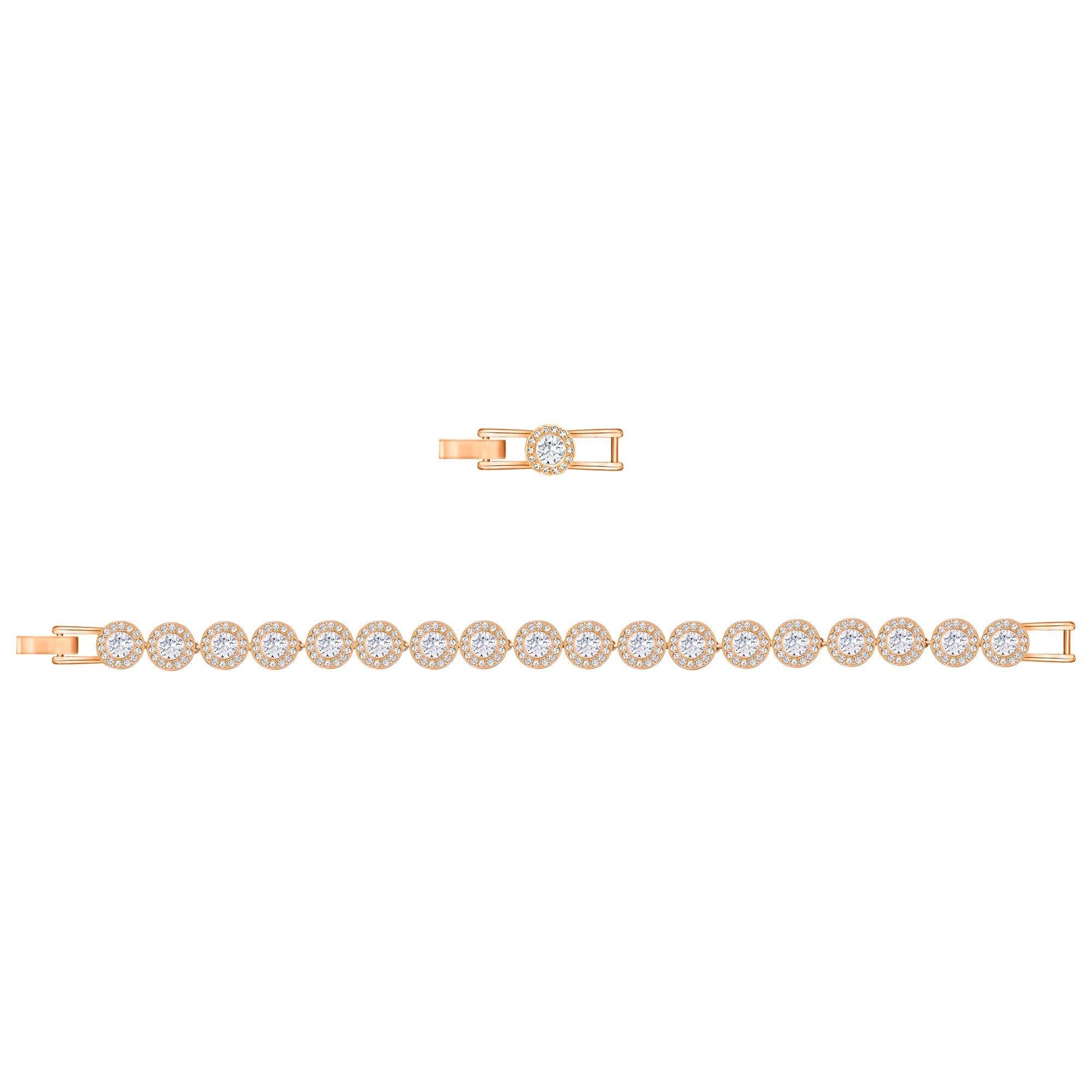 Swarovski Angelic round crystal bracelet rose gold 17cm - British product