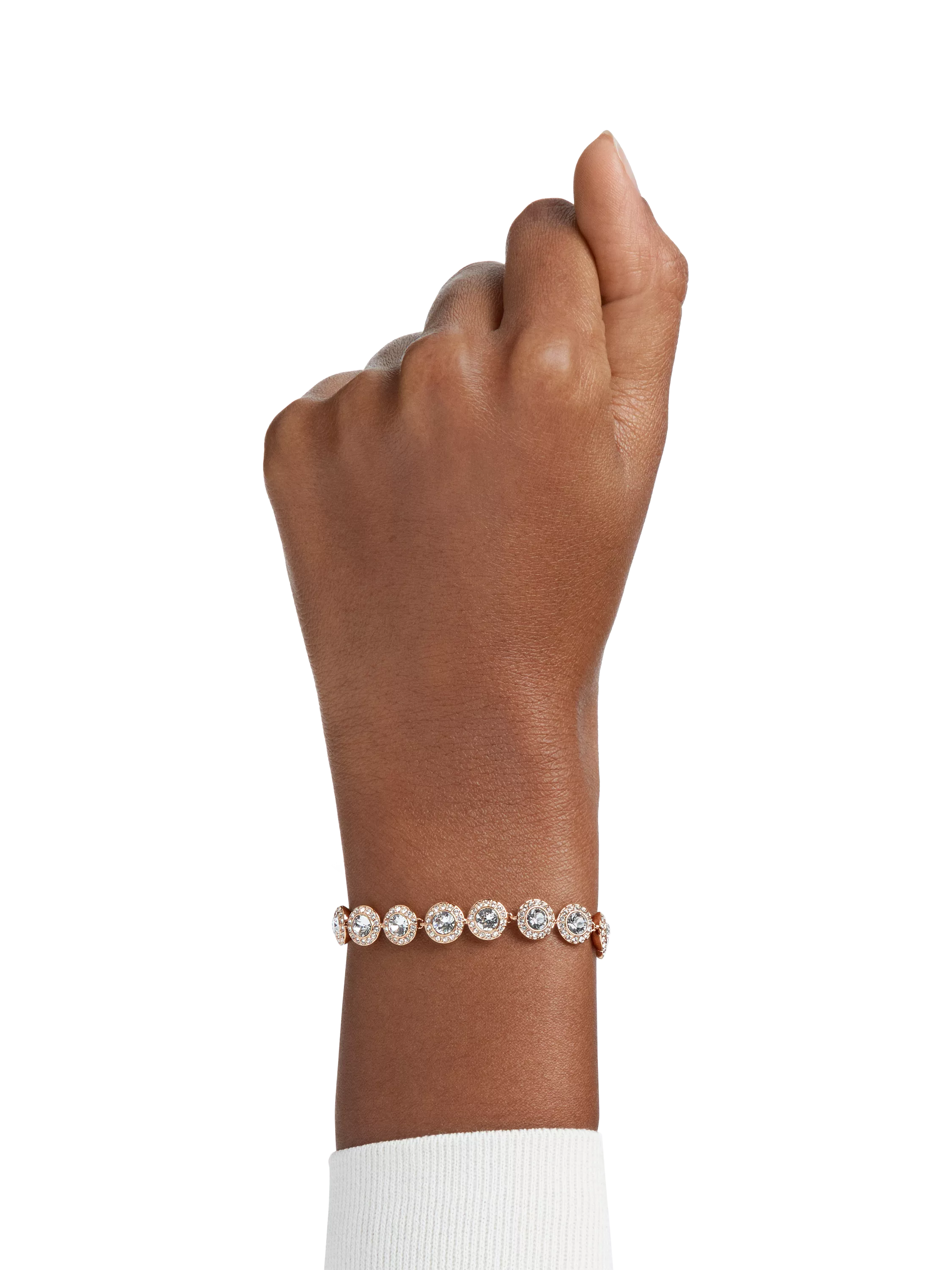 Swarovski Angelic round crystal bracelet rose gold 17cm - British product