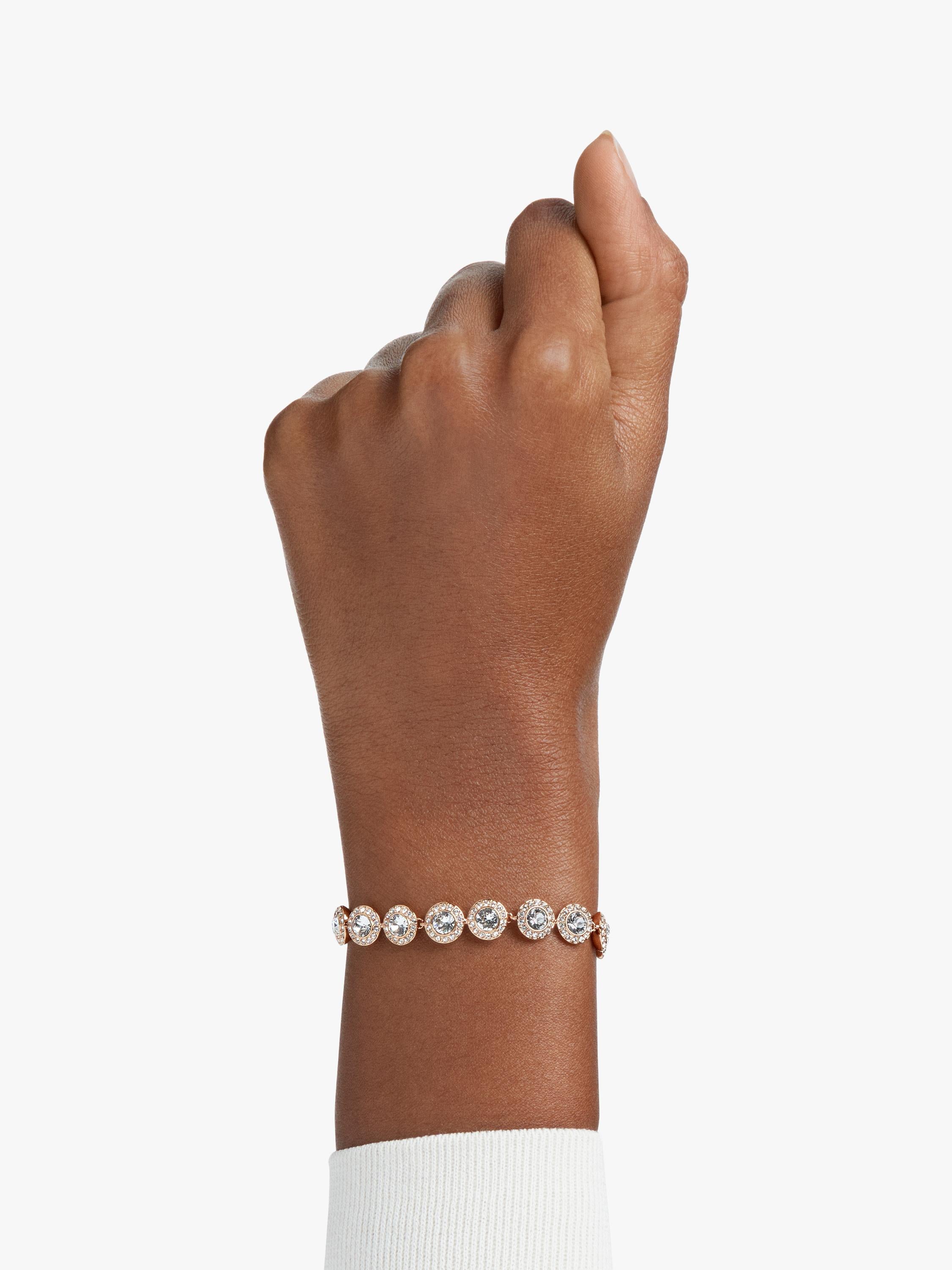 Swarovski Angelic round crystal bracelet rose gold 17cm - British product