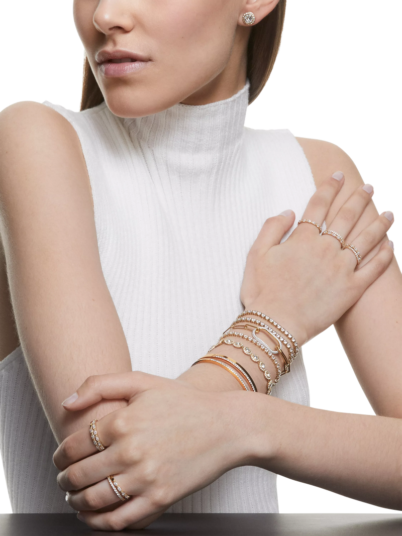 Swarovski Angelic round crystal bracelet rose gold 17cm - British product
