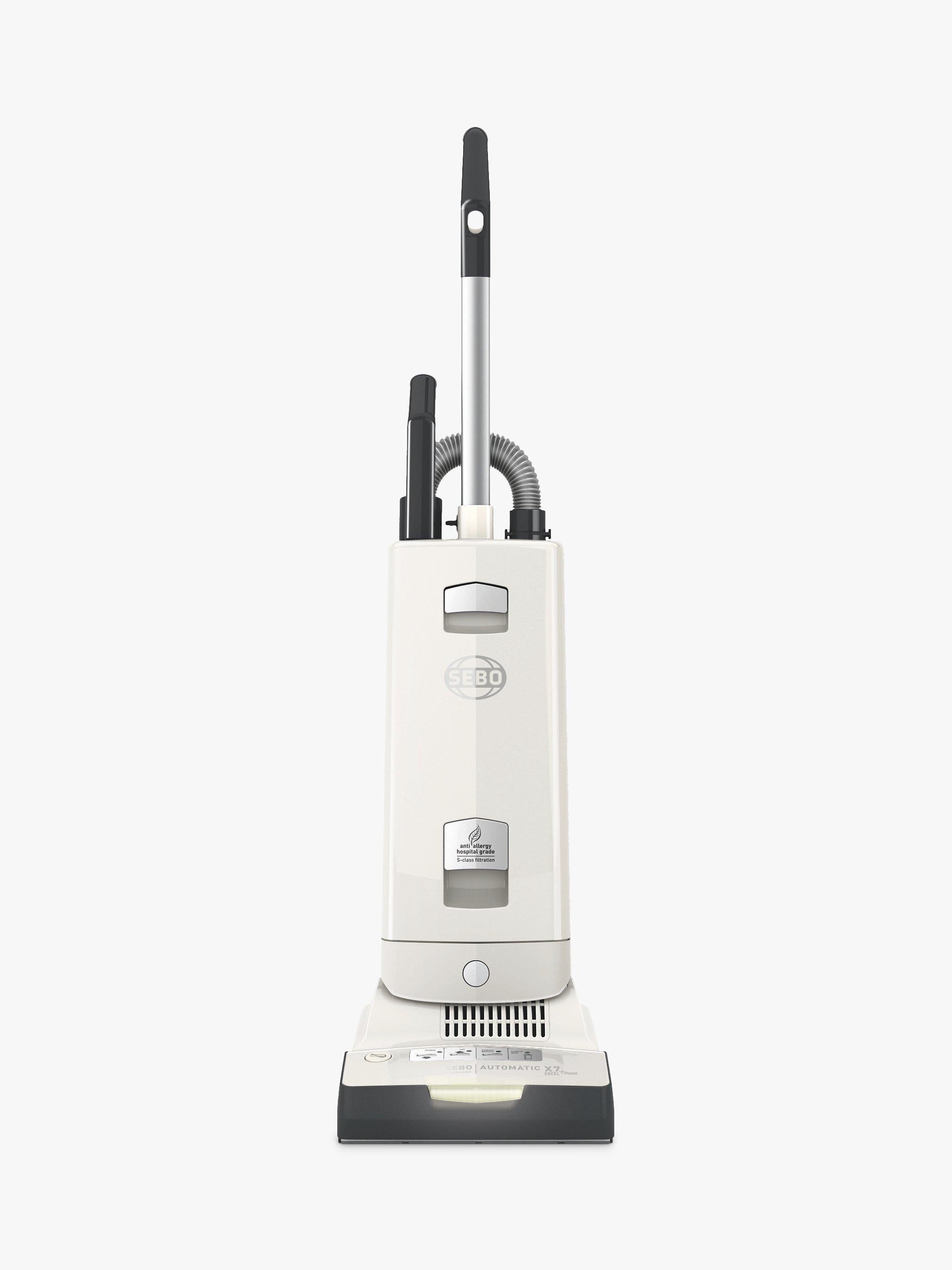 SEBO Automatic X7 Excel ePower Upright Vacuum Cleaner in White and Silver (British brand)