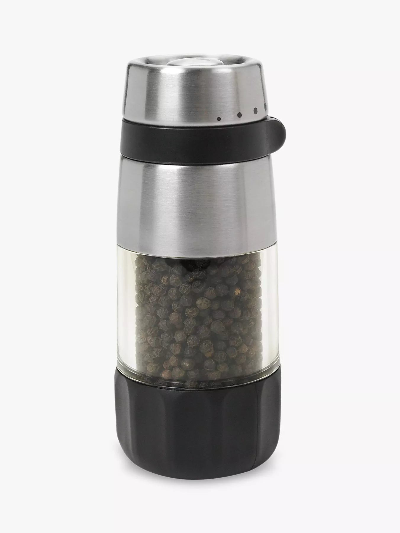 OXO salt and pepper grinders set stainless steel acrylic (British brand)