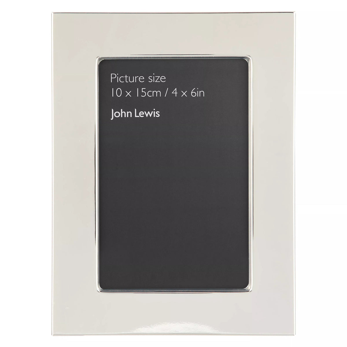 John Lewis silver plated wide border photo frame, imported from the UK