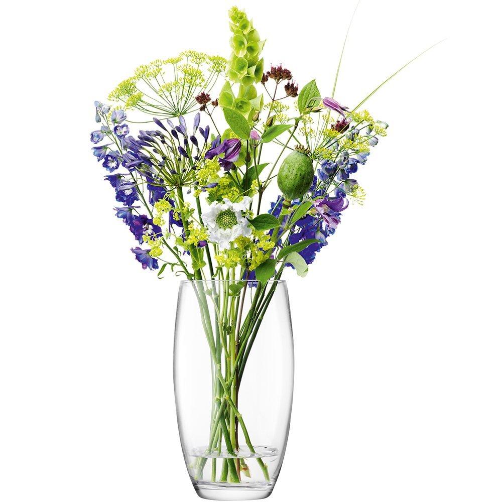 LSA International Clear Flower Barrel Vase H29cm, UK version