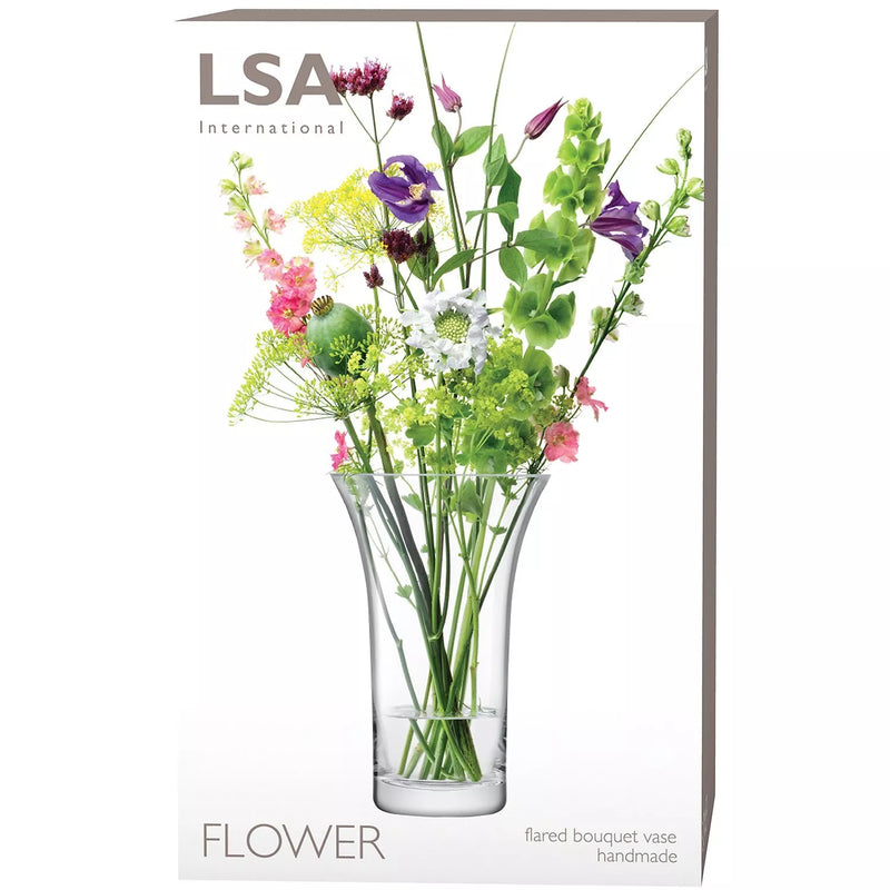 LSA International clear glass vase 26cm, UK version