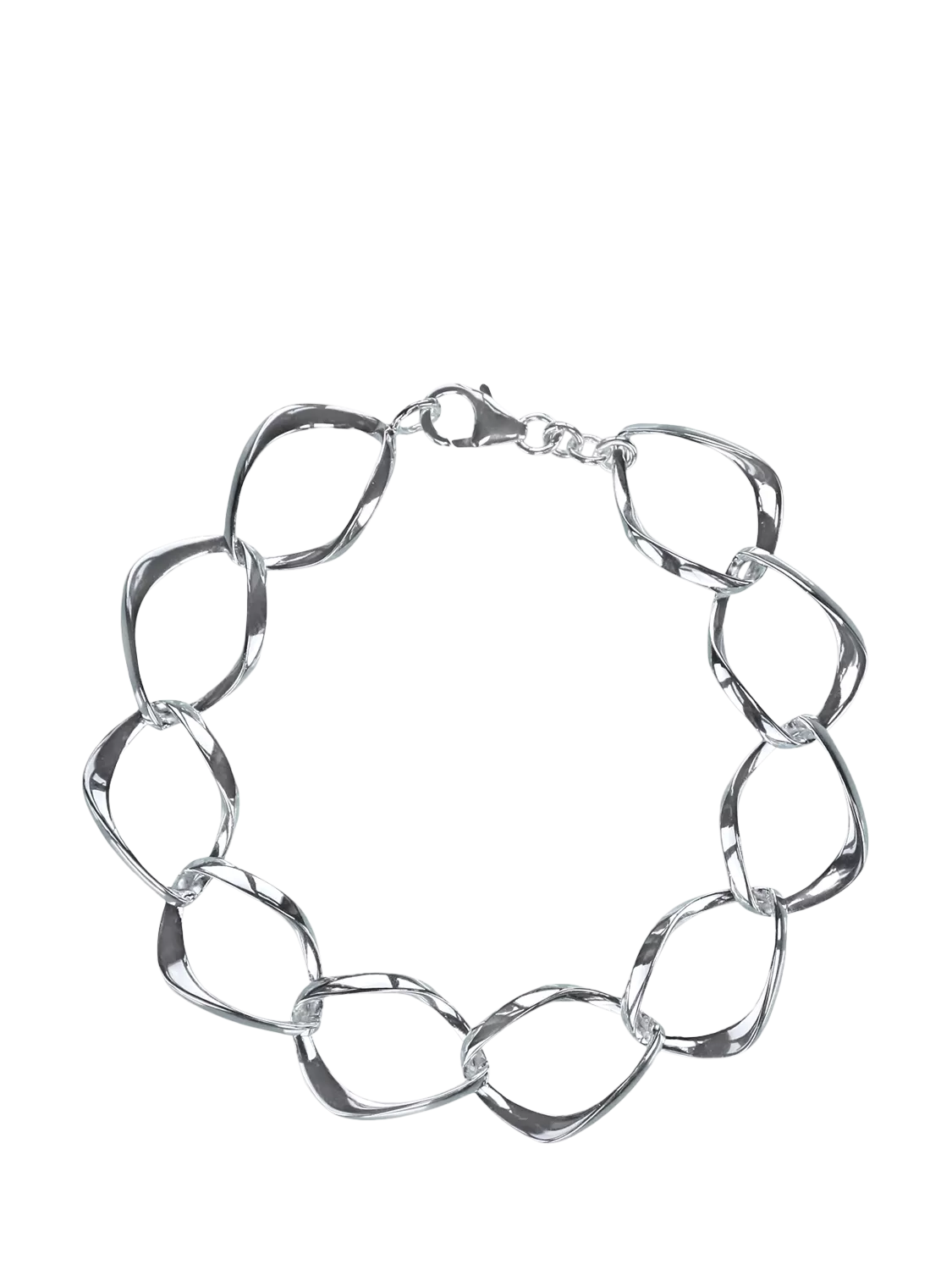 Nina B silver sterling bracelet with graduated links, imported from the UK