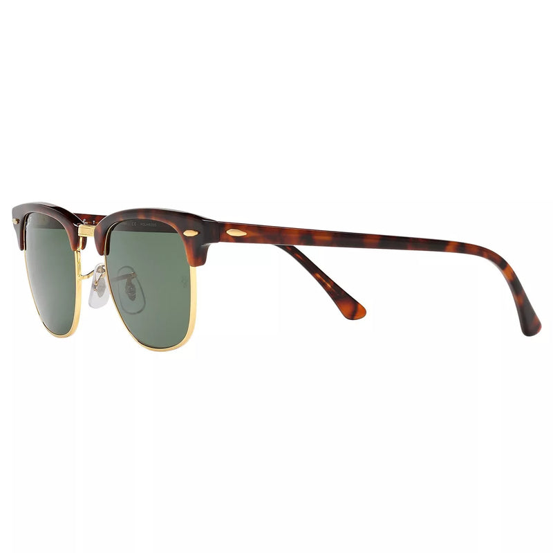 Ray-Ban men's Clubmaster polarised sunglasses tortoise green, UK version